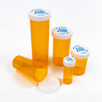 Flacons en plastique orange pour médicaments avec logo personnalisé, de 6 à 60 drams, avec bouchon à visser et à pression résistant aux enfants