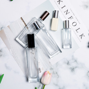 Canton Fair Custom Refillable Mỹ Phẩm Hình Chữ Nhật Chai Nước Hoa Thủy Tinh Với Nắp Tinh Thể Vuông - Product Image 5