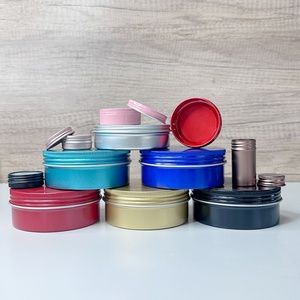 Factory Custom Red Yellow <b>Blue</b> White Aluminium Jar Container Empty Metal Can Packaging Small Round <b>Box</b> Candle Tin for Candle - Product Image 6