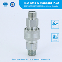 Raccord rapide à double coupure NPT1/2 conforme à la norme ISO7241-A, pour machines de construction