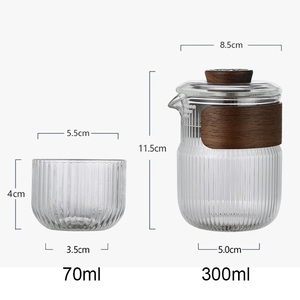 Nouvel ensemble <span class=keywords><strong>de</strong></span> café et <span class=keywords><strong>de</strong></span> <span class=keywords><strong>thé</strong></span> en <span class=keywords><strong>verre</strong></span> transparent <span class=keywords><strong>de</strong></span> style chinois, portable, avec une théière et deux tasses, durable et écologique - Product Image 2