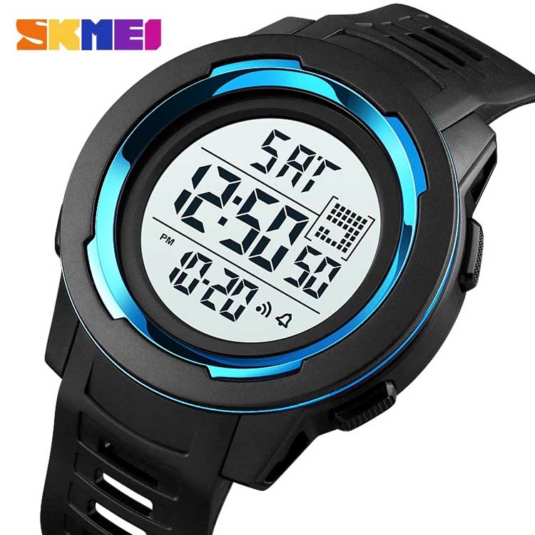 SKMEI 1731 new design made in prc mens digital watch latest PU leather band Waterproof Multi function low moq sports watch facto