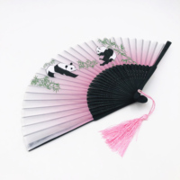 Éventail de danse 31 cm, portable, cadeau de mariage, accessoire de scène élégant, danse folklorique chinoise traditionnelle, en bois léger