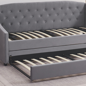 Sofá Cama Individual Moderno Tapizado en Lino Gris para Dormitorio con Cama Nido, Venta al por Mayor - Product Image 5