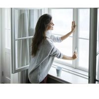 Ventanas de PVC de Diseño Europeo con Doble Acristalamiento y Apertura Abatible, Personalización de Fábrica