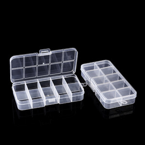 Transparent 10-Compartment Fishing Tackle Box With Fixed Divisions For Hooks Screws Jewelry Storage Desktop Organizer - Product Image 1