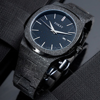 Montre élégante pour homme en acier inoxydable, bracelet de luxe en or rose givré, mouvement à quartz, cadran ciel étoilé, poussière d'étoiles