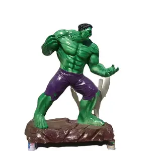 Özel yapılmış simülasyon yaşam boyutu reçine fiberglas Hulk heykeli dış dekorasyon