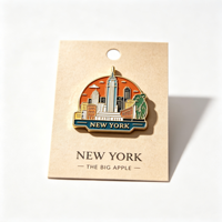 Épinglette personnalisée en émail de ville, en alliage de zinc, badge souvenir de voyage, emblème touristique, cadeau de collection avec carte de support