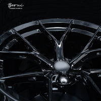 Borui velg desain cekung aluminium tempa 6061-T6 hitam digosok untuk roda mobil penumpang IS350 Model 3 M4 M50i