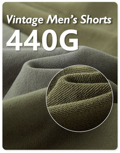 <b>Men's</b> Retro High Street Sports <b>Shorts</b> High Quality Summer Heavy Washed Terry Worsted Fabric Vintage Loose Fit Solid <b>Pattern</b> - Product Image 6