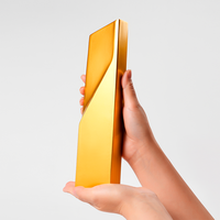 Trophée personnalisé en résine écologique avec colonne torsadée, graphiques imprimés UV, pour cadeaux de salon professionnel, médailles et plaques