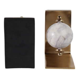 Eleganti Fermalibri a Forma di Globo in Marmo con Finitura Dorata, Decorativi per Scaffali o Arredo Ufficio - Product Image 5