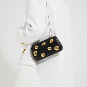 Metallic <b>Studded</b> PU Evening Clutch <b>Bag</b> Women Detachable Chain Crossbody Party Purse - Product Image 3