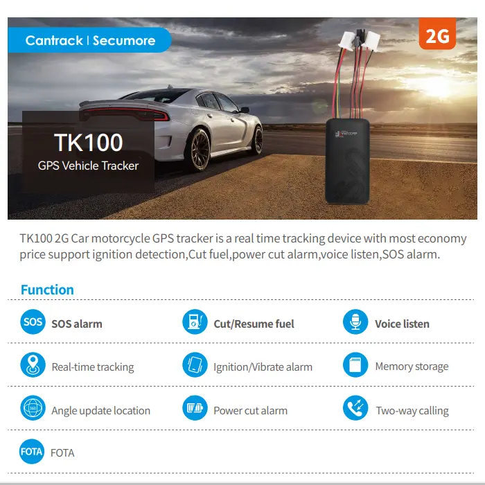 TK100 in tempo reale tracking gps tracking dispositivo per moto auto