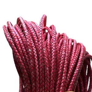 Dia 6mm Round 100% Genuine Leather Cord for DIY Jewelry Making Necklace Bracelet Cord Accessories antique real leather cords