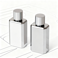 Flacon de parfum en verre plaqué or et argent brillant, de luxe, unique, 100 ml, flacons en verre vides avec boîte