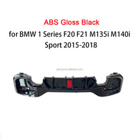 ABS voiture pare-chocs arrière lèvre diffuseur becquet avec lumières pour BMW série 1 F20 M Sport M135i M140i 2016-2018 noir brillant