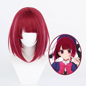 Vente en gros 38cm court rouge violet mixte Oshi No Ko Anime ArimaKana perruque synthétique Halloween Bobo Cosplay Costume perruque - Product Image 1