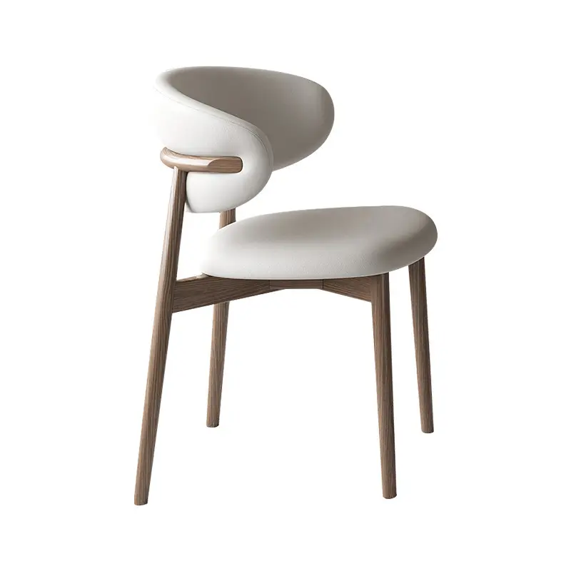 Silla de comedor de madera maciza, silla de respaldo simple moderna, cafetería, silla de tela de ocio, venta directa de pequeños fabricantes