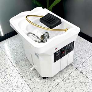 Lavabo Portátil Móvil <span class=keywords><strong>para</strong></span> Salón de Belleza con Circulación de Agua y Tanque <span class=keywords><strong>para</strong></span> Terapia Capilar, Mueble de Peluquería en Oferta - Product Image 2