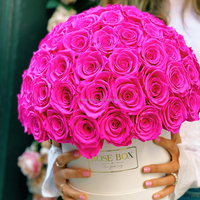 Fleur éternelle en gros : Rose éternelle en forme de champignon, 24 explosions, en pot, finition parfaite