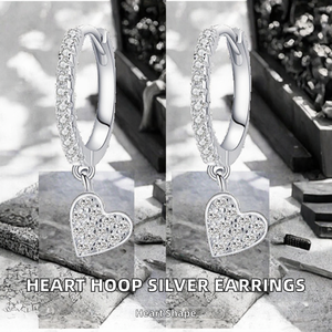 Wholesale Women's Trendy 925 Sterling Silver Zircon Heart Pendant Charm <b>Earrings</b> for Wedding and Gift - Product Image 2