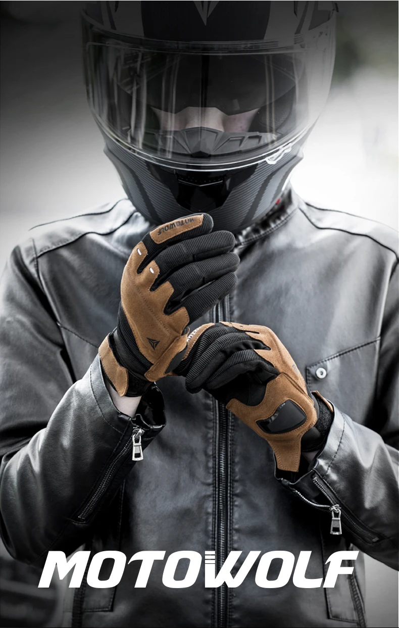 MOTOWOLF Anti-fall Breathable Hot Selling Black Racing Gloves With Touch Screen For Men