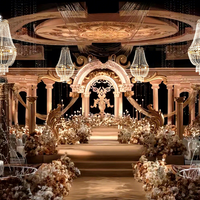 Décoration de mariage, éclairage de plafond, lustres en cristal doré acrylique à LED, lampes suspendues, décorations de plafond pour événements et mariages