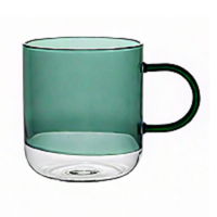 Tasse en verre à café en verre à haute teneur en borosilicate de couleur bicolore de haute qualité en gros