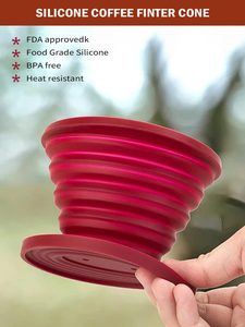 Cafetera Portátil Plegable para Camping, Gotero de Silicona Reutilizable con Filtro, Molinillo y Caja, Herramientas para Preparar Té - Product Image 5