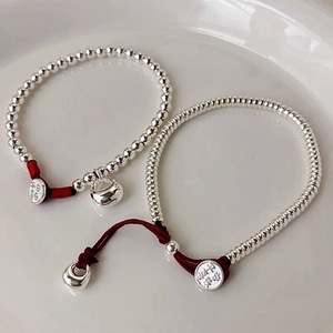 Qunlvsheng S925 Pulsera de Plata de Ley en Espiral, Abalorios Redondos Separadores para Fabricación de Joyas DIY, Color Plata Natural - Product Image 2