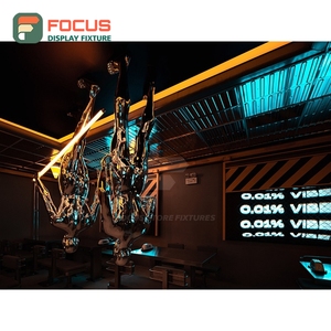 Comptoir de service de café contemporain avec finition en bois stratifié, zone d'exposition d'accessoires, comptoir de caisse de café - Product Image 3