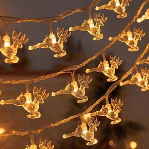 Luces de Cadena 3M con 20 LED, Diseño de Alces, Copos de Nieve y Estrellas, Funcionan con Pilas, Clasificación IP20, Regulables, para Decoración Navideña Interior, Fiestas - Product Image 3