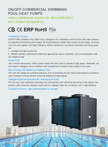 ปั๊มความร้อนสำหรับสระว่ายน้ำเชิงพาณิชย์ JIADELE OEM ODM R410A แบบเปิด-ปิด 20kW 25kW 50kW 100kW - Product Image 1