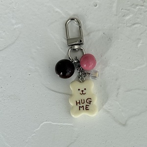 Regalo para Mujeres y Niñas, Accesorio para Llaves de Coche, Colgante de Bolso con Cuentas Coloridas, Colgante de Letra de Resina, Lindo Llavero de Oso HUG <span class=keywords><strong>ME</strong></span>, Llavero Kawaii - Product Image 5
