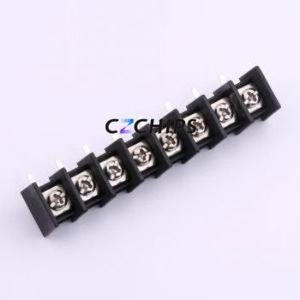 DBT30R-11.0-8P-BK-P Barrier Terminal Block Bent Lead Through Hole,P=11mm Connector Two Sides 11mm 1x8P Right Angle Pin - Product Image 1
