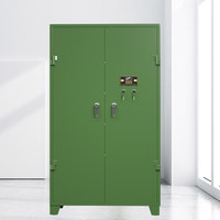 Coffre-fort en acier haute sécurité à double accès, mot de passe électronique, clé mécanique, grand espace intérieur, couleur verte