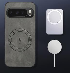 Funda Magnética de Carga Inalámbrica con Patrón de Cuero TPU+PC de Buena Calidad para Google Pixel 6 6A 7 8 8A <span class=keywords><strong>9</strong></span> 9A 10 Pro XL - Product Image 2