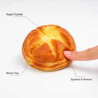 Jouet Squishy Pain Doré à Remontée Lente, Design X Score, Cristaux de Sucre, Anti-Stress, Compagnon Rétractable