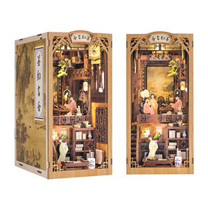 Cutebee Regalos de Navidad: Elegante Casa de Muñecas de Madera, Varios Kits de Rincón de Lectura con Cubierta y Luz <span class=keywords><strong>LED</strong></span> - Product Image 6