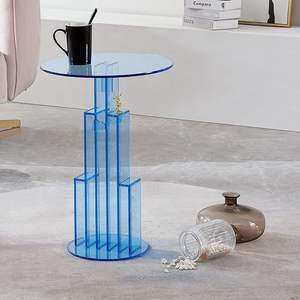 कॉफी कंसोल के लिए गर्म गुलाबी ऐक्रेलिक कैफे टेबल फर्नीचर सेट बेडसाइड वैलेंटाइन के दिन उपहार प्रदर्शन रैक - Product Image 3