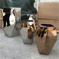 BLVE Métal Art Pots De Fleurs Design Moderne Intérieur Maison Vase En Acier Inoxydable Irrégulier Pot De Fleurs