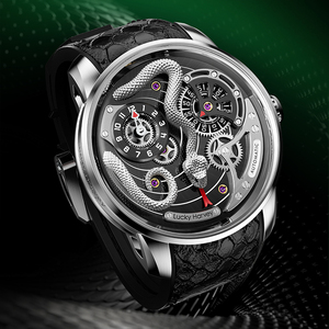 LUCKY HARVEY Master Craft series Green Snake mobile pair automatico luce notturna impermeabile <span class=keywords><strong>orologio</strong></span> meccanico da <span class=keywords><strong>uomo</strong></span> - Product Image 1