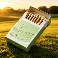Support de simulateur de golf en caoutchouc durable pour tee en fibre de carbone, tee de golf en bois entièrement personnalisé, faible MOQ, logo réglable