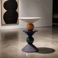 Table basse moderne haut de gamme de style français contemporain suspendue, minimaliste, en 2 parties, en fer durable et écologique pour salon