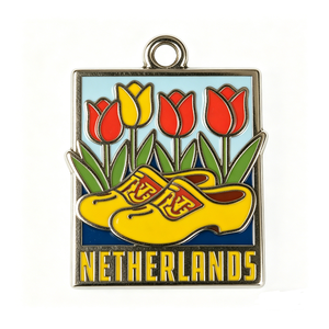 Netherlands Tulip and <b>Clogs</b> Metal Pin Souvenir Charm Rectangle Hard Enamel Zinc Alloy Gold Plated - Product Image 6