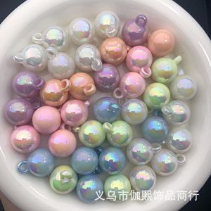Uv Plated Rainbow <b>Shell</b> Beads 16mm Round Plastic Resin For <b>Bracelet</b> Making Jewelry Accessories - Product Image 2