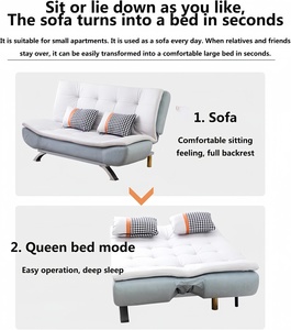 Hiện Đại Loveseat Ngủ Sofa Giường Có Thể Điều Chỉnh Bộ Nhớ Bọt <span class=keywords><strong>Futon</strong></span> Chuyển Đổi Ghế Với 2 Gối Gối Cho Phòng Khách Phòng Ngủ - Product Image 5