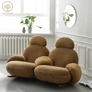 Sillón Sofá de Forma Única, Sofá de Dos Plazas, Sillón de Tela Encantador, Sofás Modernos con Reposabrazos y Reposacabezas para Uso Doméstico - Product Image 2